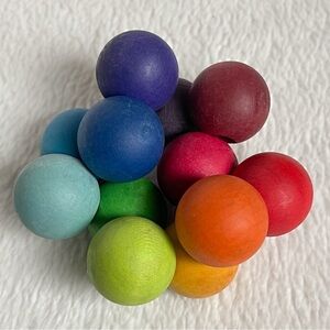 GRIMM’S Rainbow Beads Grasper Baby Developmental Wooden Toy - Montessori/Waldorf